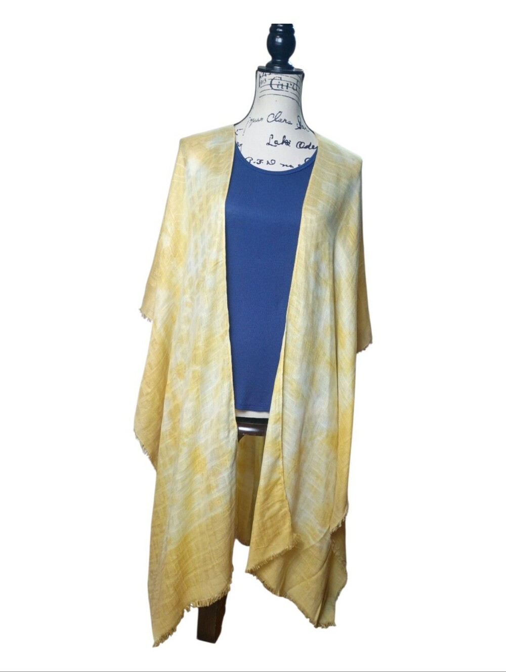 #1048 B Lightweight Yellow Tie-Dye Wrap
